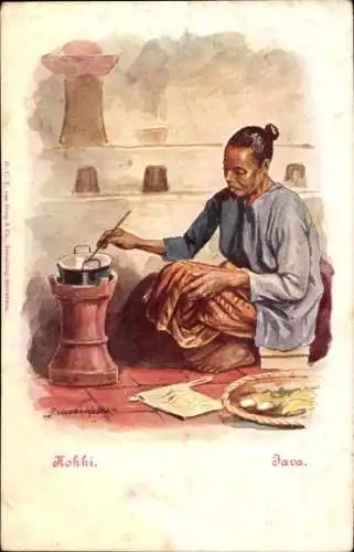 Künstler Litho Java Indonesien, Kokki