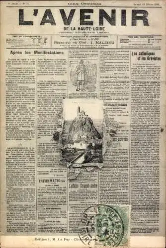 Zeitungs Ak Le Puy en Velay Haute Loire, Burg