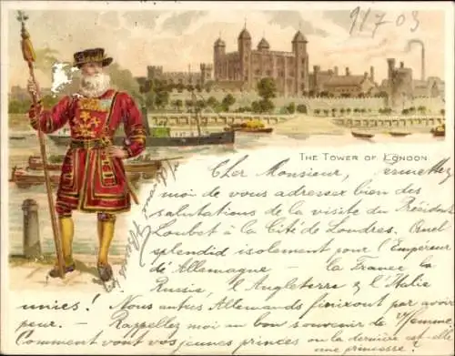 Litho London City England, Tower of London