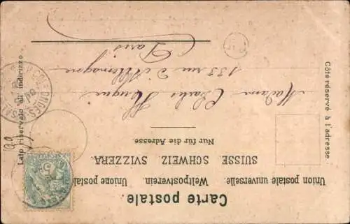 Präge Wappen Litho Genève Genf Stadt, Tour de l'Ile