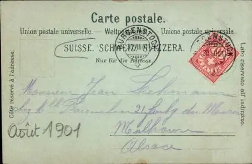 Mondschein Litho Bürgenstock Kanton Nidwalden, Teilansicht, Hotel