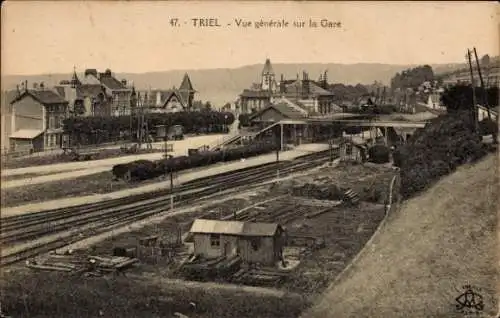 CPA Triel-sur-Seine Yvelines, Vue générale sur la Gare