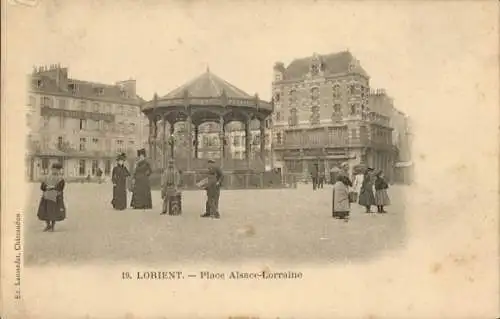 Ak Lorient Morbihan, Place Alsace-Lorraine
