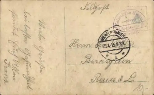 Ak Zeppelin-Angriff auf Yarmouth, 1.WK, Rathaus