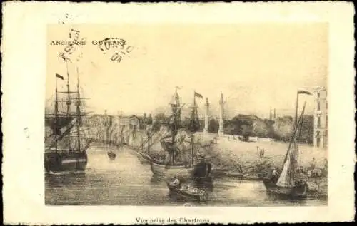 Künstler Ak Bordeaux Gironde, Vue prise des Chartrons, Segelschiffe