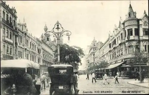 Ak Rio de Janeiro Brasilien, Avenida Rio Branco