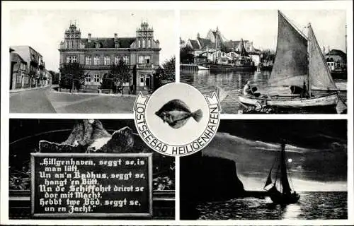 Ak Ostseebad Heiligenhafen in Holstein, Segelschiff, Hausansicht