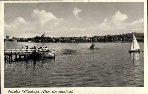 Ak Ostseebad Heiligenhafen, Fähren zum Badestrand