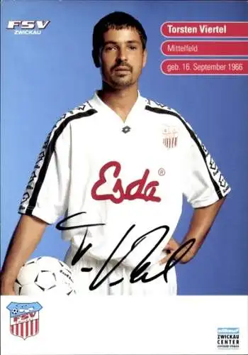 Autogrammkarte Fußballer Torsten Viertel, FSV Zwickau, Autogramm