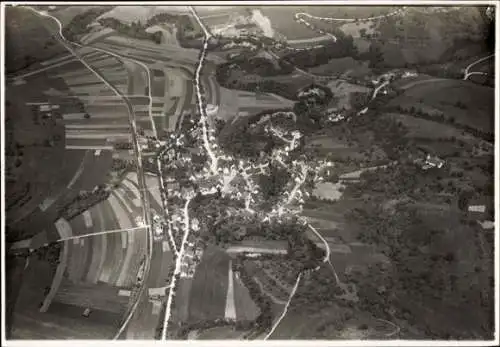 Ak Schorndorf im Remstal Württemberg, 黑白航拍照片，显示了德国小镇Schorndorf的鸟瞰图。