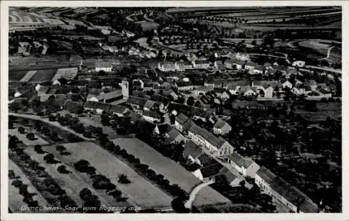 Ak Ormesheim Mandelbachtal im Saarland, Fliegeraufnahme
