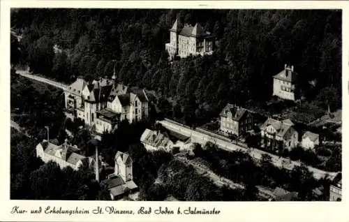 Ak Bad Soden Salmünster in Hessen, Fliegeraufnahme, Kur- und Erholungsheim St. Vinzenz