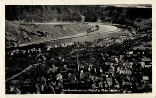 Ak Niederemmel Piesport an der Mosel, Fliegeraufnahme
