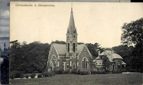 Ak Hamburg Altona Othmarschen, Christuskirche, beeindruckender Bau, grüne Umgebung,  