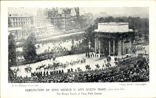 Ak Gilwell Park Epping Forest London England, Krönung von König George V. und Königin Mary, King’