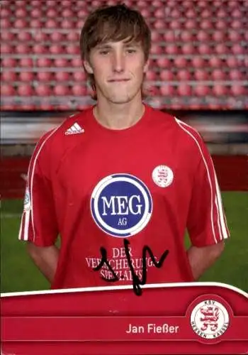 Autogrammkarte Fußballer Jan Fießer, KSV Hessen Kassel, Autogramm