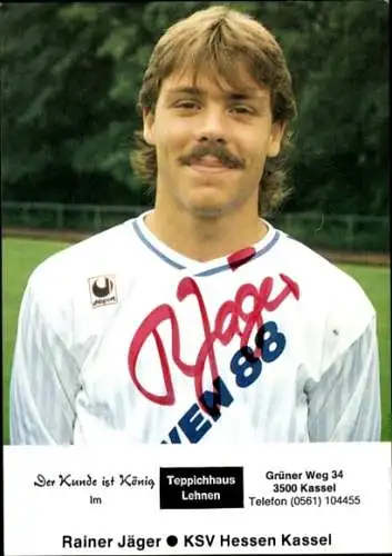 Autogrammkarte Fußballer Rainer Jäger, KSV Hessen Kassel, Autogramm