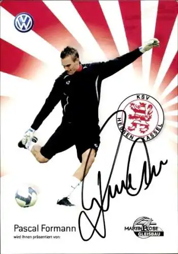 Autogrammkarte Fußballer Pascal Formann, KSV Hessen Kassel, Autogramm