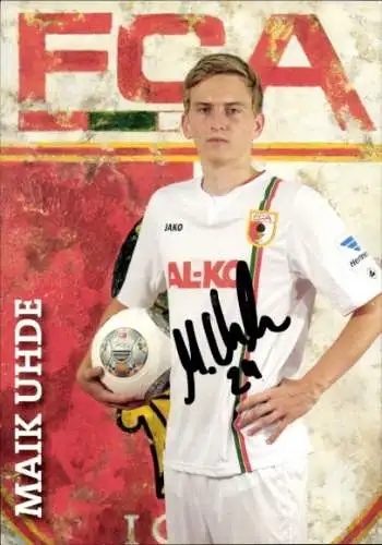 Autogrammkarte Fußballer Maik Uhde, FC Augsburg, Autogramm
