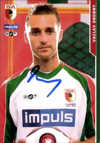 Autogrammkarte Fußballer Vaclav Drobny, FC Augsburg, Autogramm