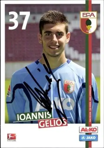 Autogrammkarte Fußballer Ioannis Gelios, FC Augsburg, Autogramm