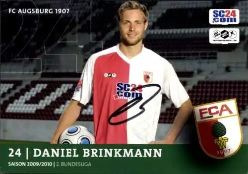 Autogrammkarte Fußballer Daniel Brinkmann, FC Augsburg, Autogramm