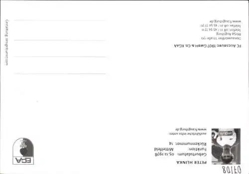 Autogrammkarte Fußballer Peter Hlinka, FC Augsburg, Autogramm