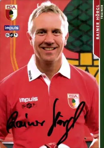 Autogrammkarte Trainer Rainer Hörgl, FC Augsburg, Autogramm