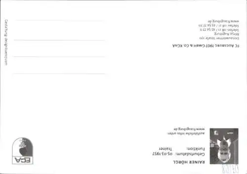 Autogrammkarte Trainer Rainer Hörgl, FC Augsburg, Autogramm