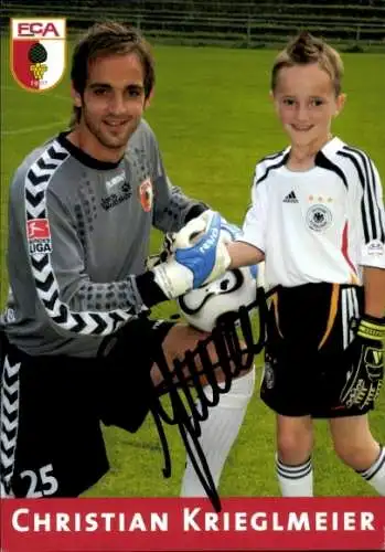 Autogrammkarte Fußballer Christian Krieglmeier, FC Augsburg, Autogramm