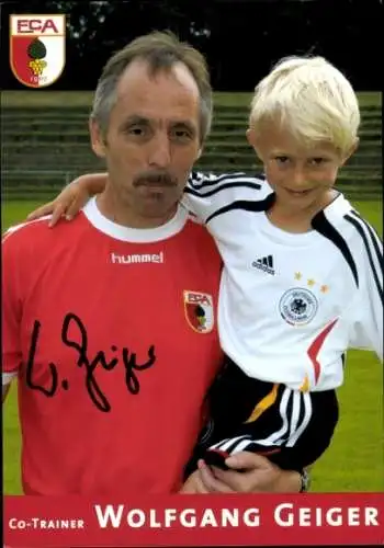 Autogrammkarte Co Trainer Wolfgang Geiger, FC Augsburg, Autogramm