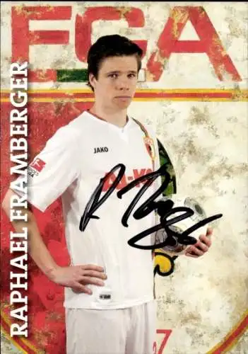 Autogrammkarte Fußballer Raphael Framberger, FC Augsburg, Autogramm