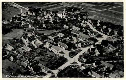 Ak Pfaffenhofen an der Zusam Buttenwiesen in Schwaben, Fliegeraufnahme