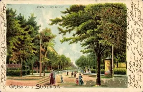 Litho Berlin Steglitz Südende, Steglitzer Straße Ecke Lange Straße