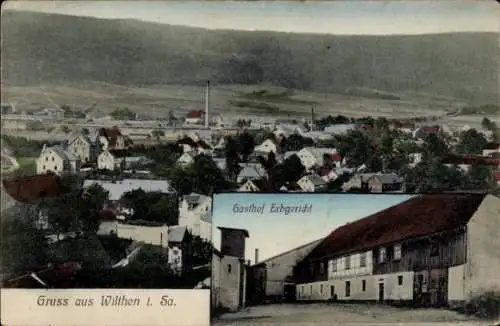 Ak Wilthen in der Oberlausitz, Gesamtansicht, Gasthof Erbgericht