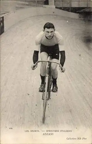 Ak Radrennfahrer Anzani, italienischer Sprinter