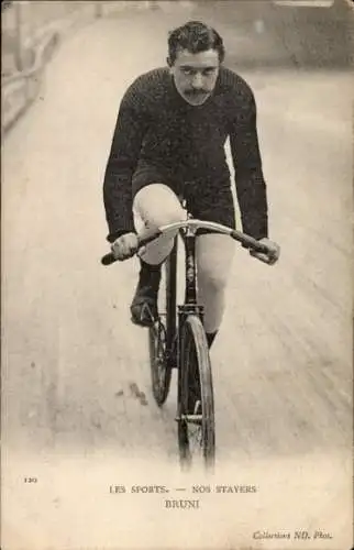 Ak Radrennfahrer Bruni, französischer Steher