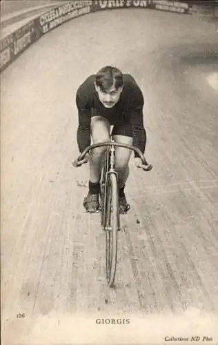 Ak Radrennfahrer Giorgis, Radrennbahn