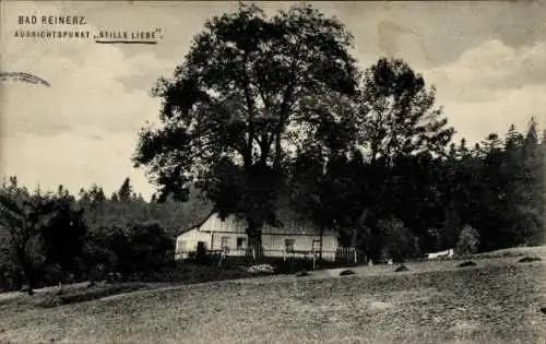 Ak Duszniki Zdrój Bad Reinerz Schlesien, Aussichtspunkt Stille Liebe
