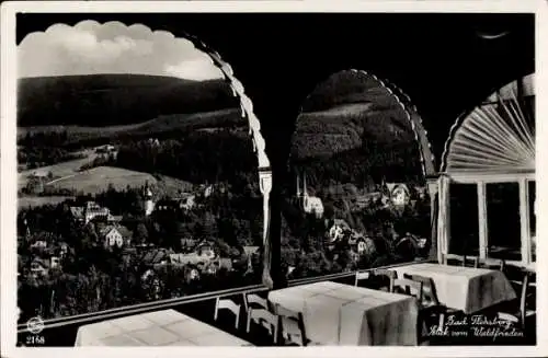 Ak Świeradów Zdrój Bad Flinsberg Schlesien, Blick vom Waldfrieden, Isergebirge