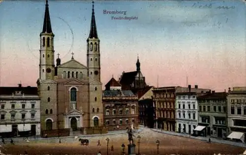 Ak Bydgoszcz Bromberg Westpreußen, Friedrichsplatz, Kirche