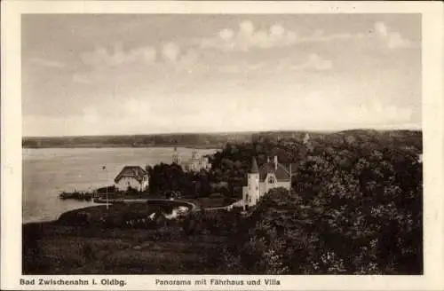 Ak Bad Zwischenahn in Oldenburg, Panorama mit Fährhaus und Villa, Bad Zwischenahn I. Oldbg.