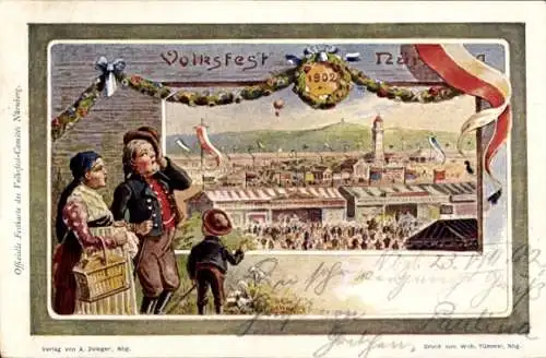 Ganzsachen Litho Nürnberg in Mittelfranken, Volksfest 1902, PP 15 C42/01