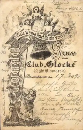 Litho Bremerhaven, Club Glocke, Café Bsimarck, Ehrenmitgliedstafeln, Motto, Zwerge, Engel