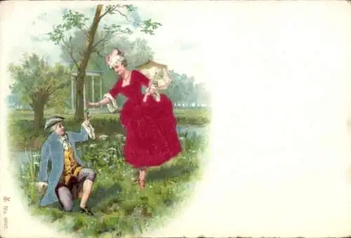 Material Litho Liebespaar, Blumenwiese
