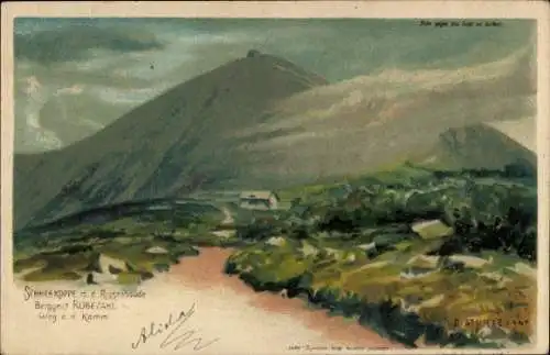 Künstler Litho Sturtevant, E., Malá Úpa Kleinaupa Königgrätz, Schneekoppe, Böhmische Baude