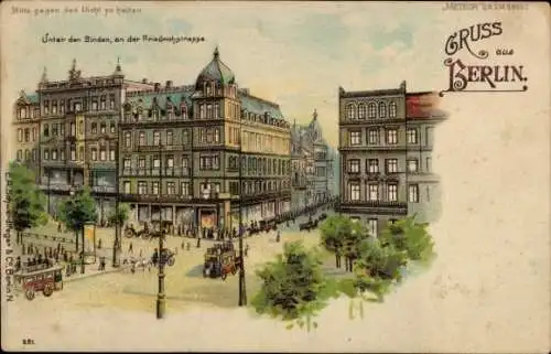 Halt gegen das Licht Litho Berlin Mitte, Unter den Linden, Friedrichstraße