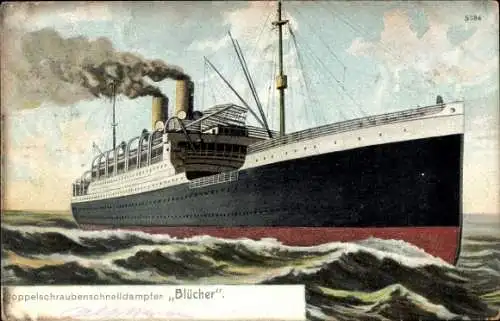 Ak Dampfschiff Blücher, HAPAG, Doppelschraubenschnelldampfer