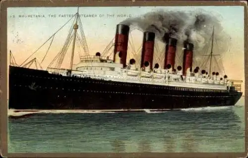 Künstler Ak Dampfschiff SS Mauretania, Cunard Line