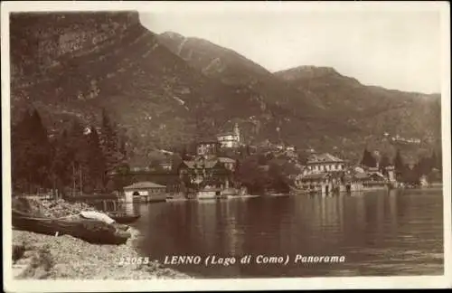 Ak Lenno Lago di Como Lombardia, Gesamtansicht